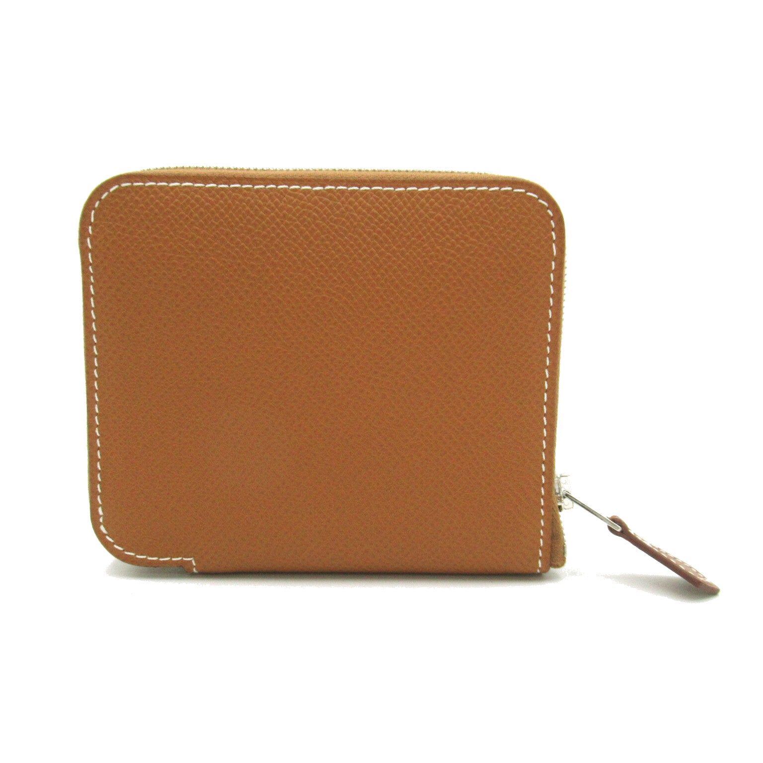 Hermes Hermes Azap Sile Compact Round Wallet Wallet Leather Silk Epsom   Brown/Green Ladies