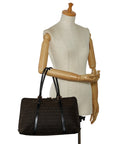 Fendi Zuo Handbag 8BN003 Brown Canvas Leather  Fendi