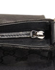 Gucci GG Handbag Accessory Pouch 106644 Black Canvas Leather Women's