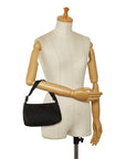 Gucci GG Handbag Accessory Pouch 106644 Black Canvas Leather Women's