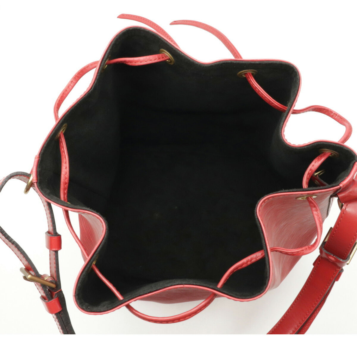 LOUIS VUITTON EPI NOE Black & Red Drawstring Shoulder Bag