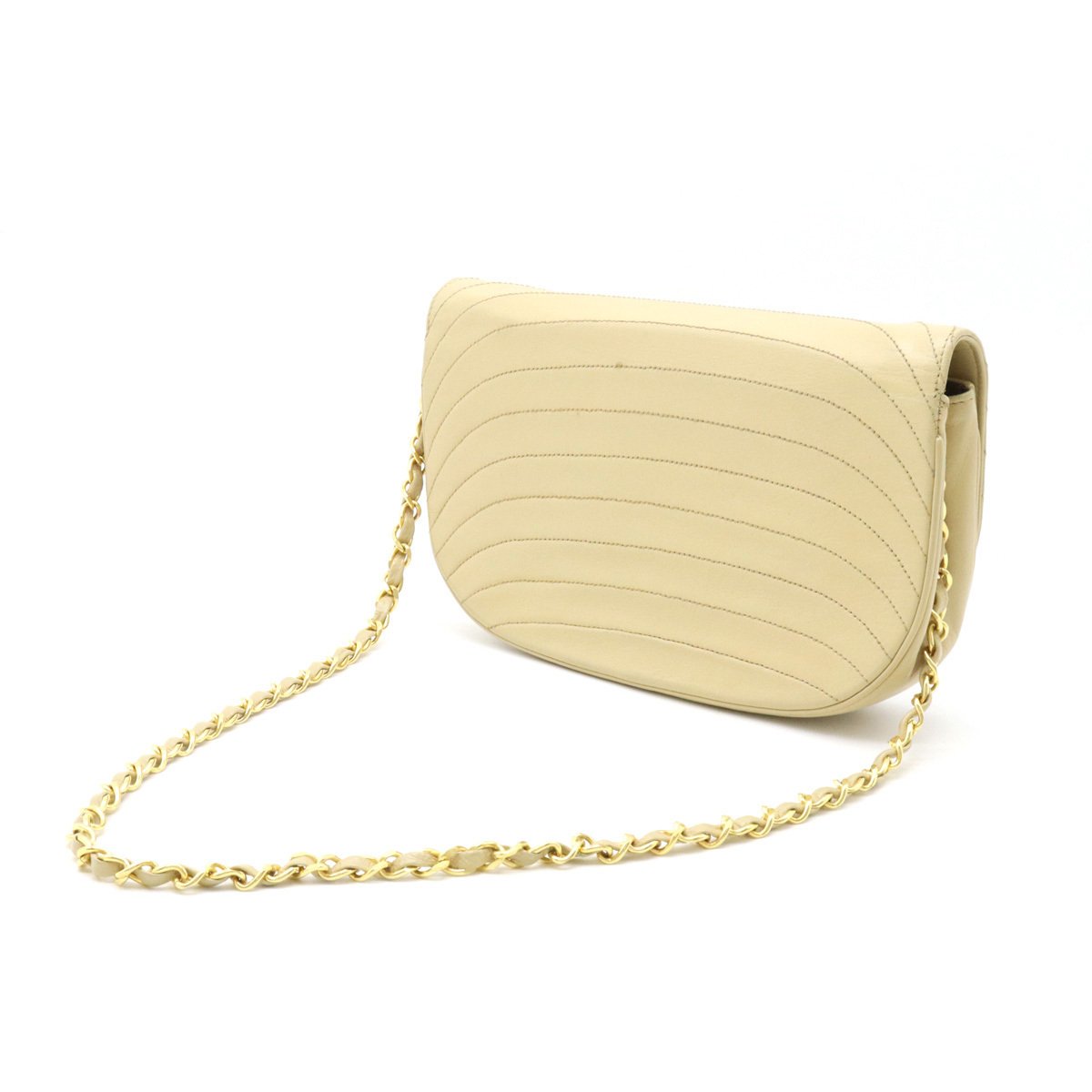 Chanel Shoulder Bag Beige Lambskin Halfmoon – Timeless Vintage Company