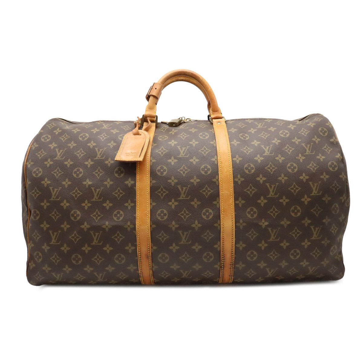 Louis Vuitton Monogram Keepall Bandouliere 60 Leather Brown Boston Bag 544