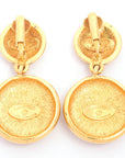 Vintage Chanel oorbellen rond dubbel medaillon