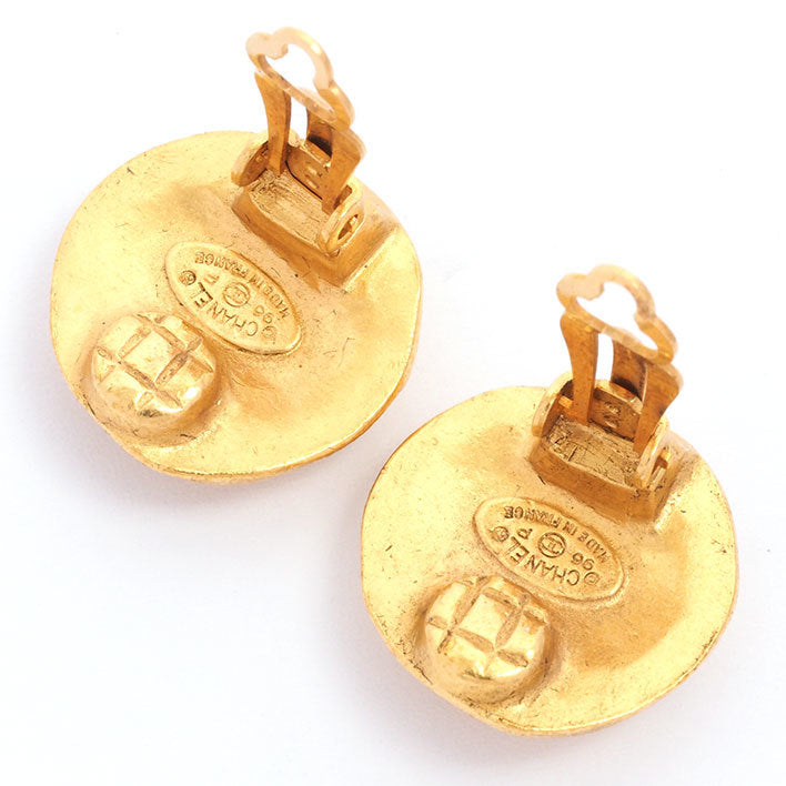 Vintage Chanel Earrings Round CC