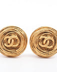 Vintage Chanel Earrings Round Swirl