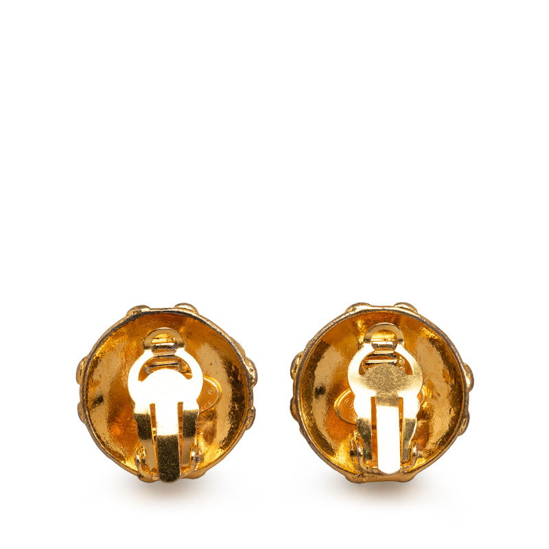 Chanel Vintage Triple CC Clip On Earrings Gold Plated Women&#39;s