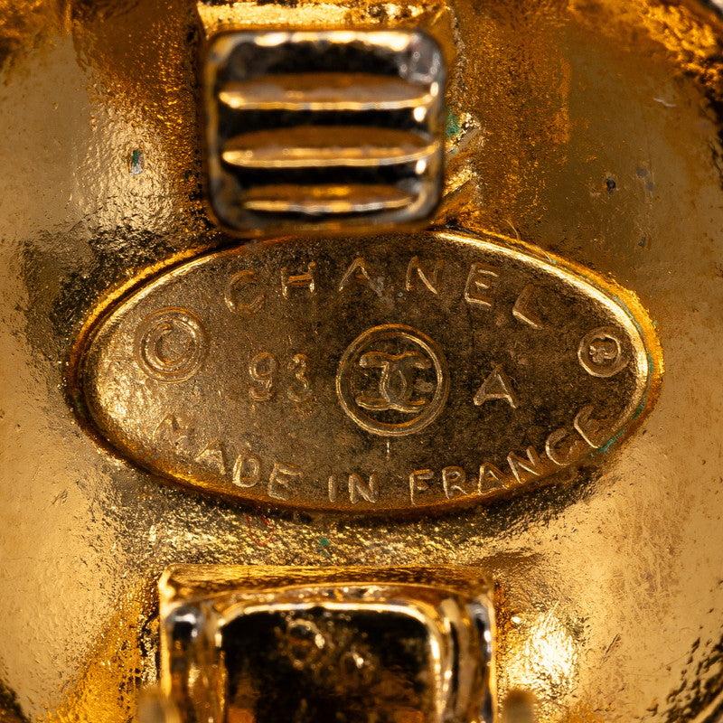 Chanel Vintage Triple CC Clip Sur Boucles D&#39;oreilles Plaqué Or Femme