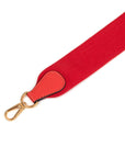 Red Premium Cotton / Calfskin Leather Crossbody Bag Strap Replacement