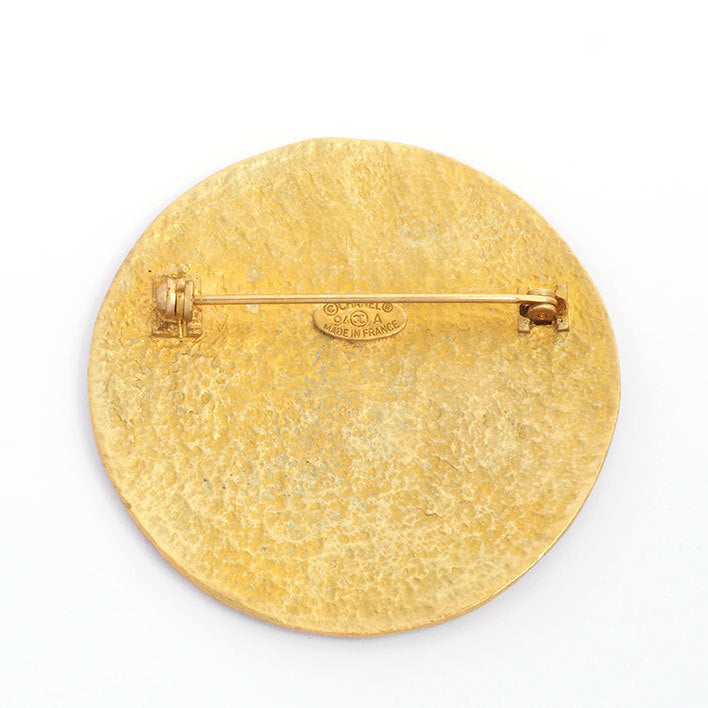 Vintage Chanel Pin Brooch 31 Rue Cambon Medallion Brooch Gold