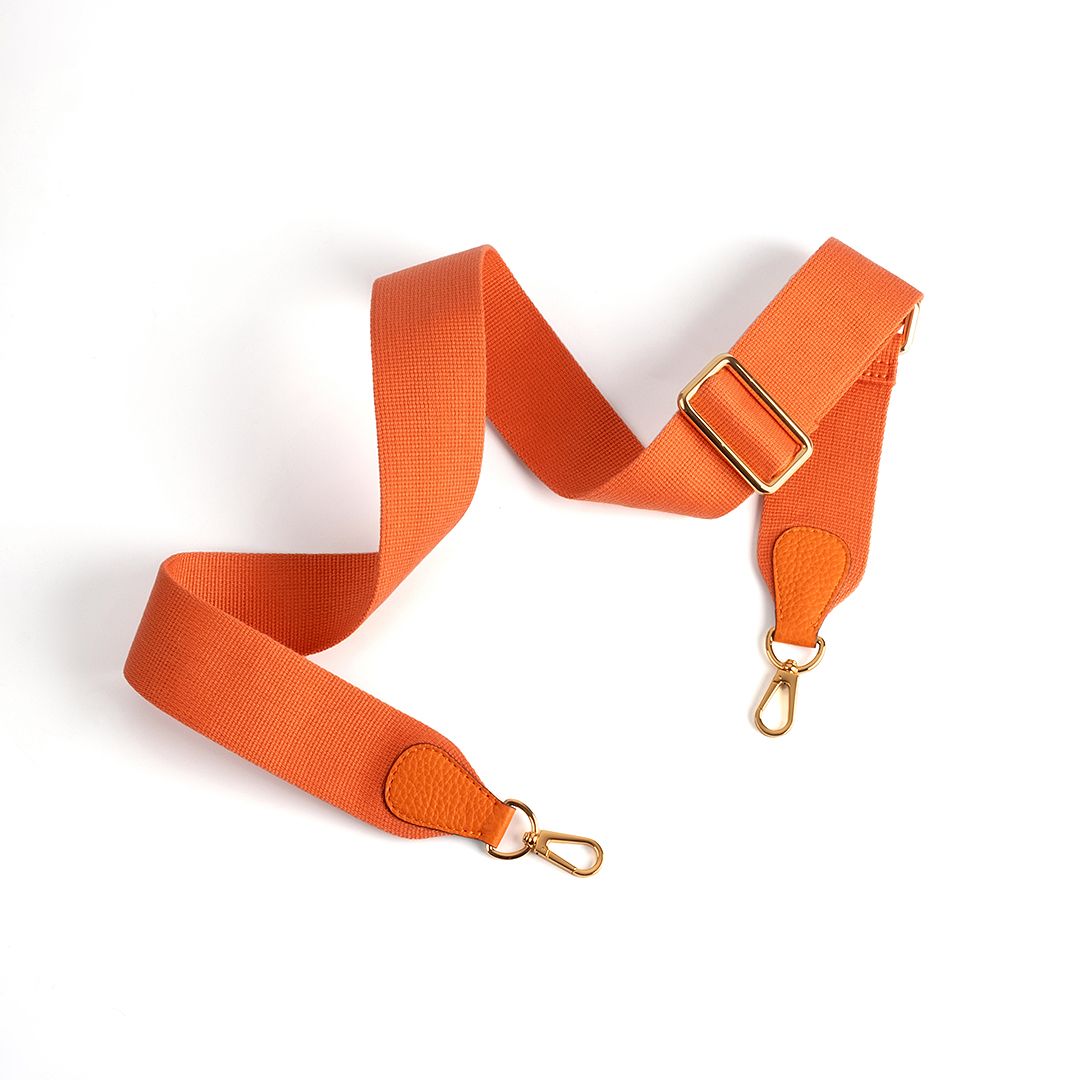 Sangle de sac à bandoulière orange en coton, sangle de sac à bandoulière réglable de remplacement large
