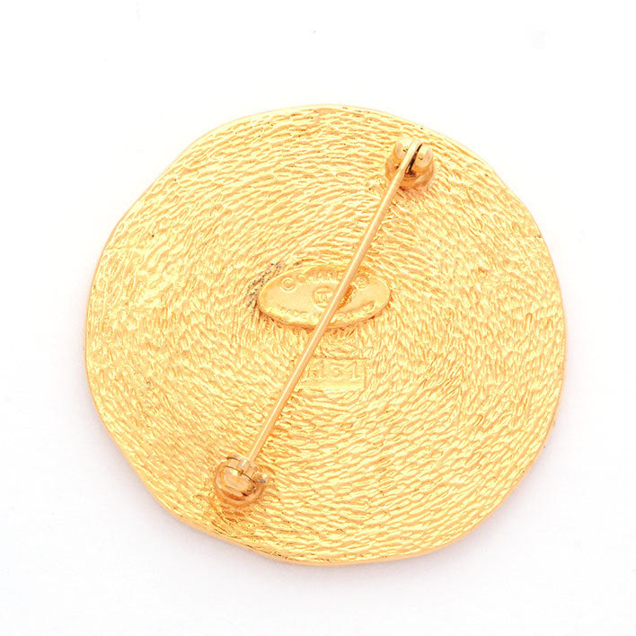 Chanel Plate Brooch Pin Gold