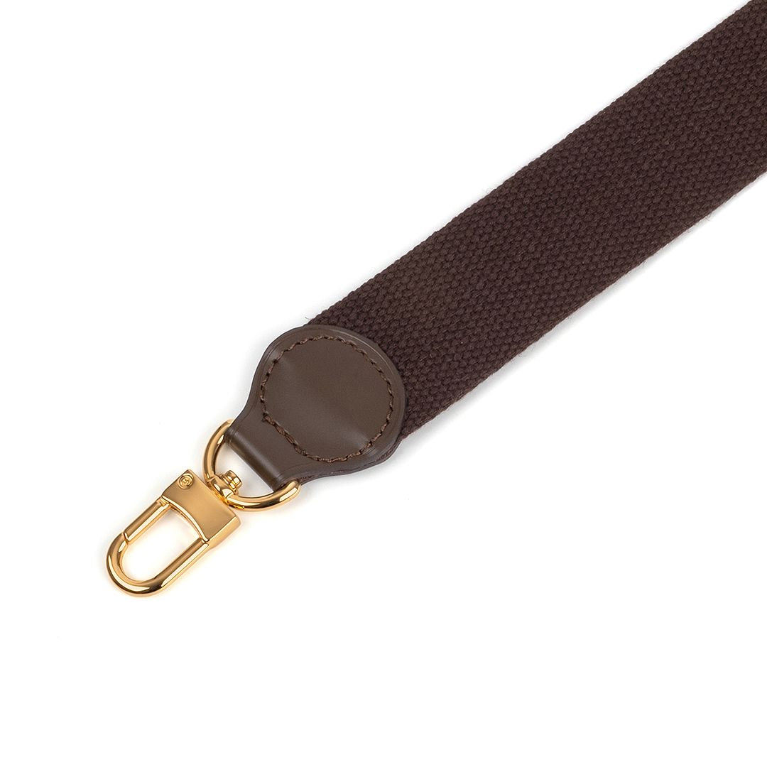 Damier Ebene Brown Premium Cotton / Vachetta Leather Adjustable Crossb –  Timeless Vintage Company