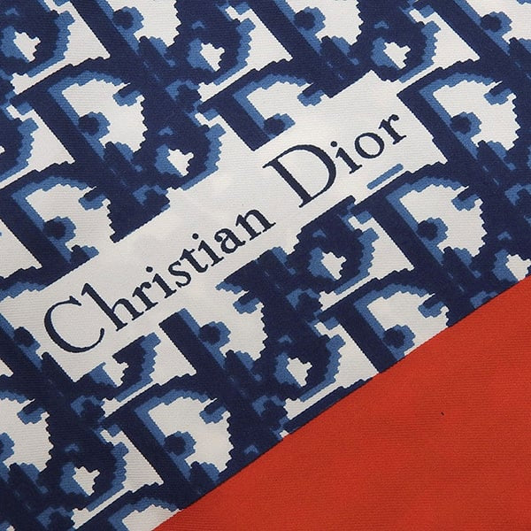 Christian Dior Foulard En Soie Bleu Marine Rouge Femme