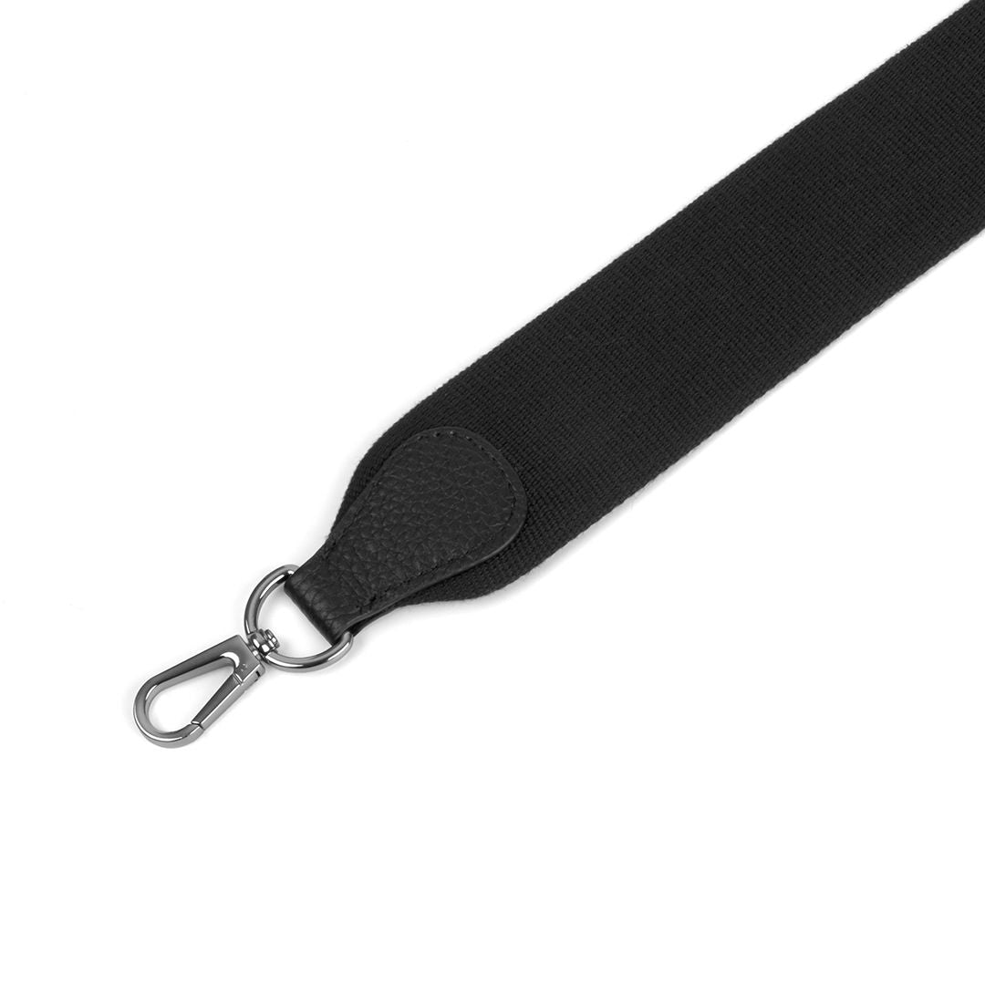 Black Crossbody Bag Strap Cotton Strap Replacement Adjustable Wide