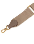 Taupe Crossbody Bag Strap Cotton / Calfskin Leather Adjustable Strap Replacement Wide