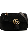 Gucci GG Marmont Chain Shoulder Bag 446744 Black Suede Women's