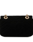 Gucci GG Marmont Chain Shoulder Bag 446744 Black Suede Women's