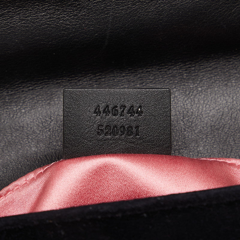 Gucci GG Marmont Chain Shoulder Bag 446744 Black Suede Women&#39;s