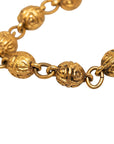 Chanel Vintage Coco Mark Ball Bracelet Gold Plated Women's