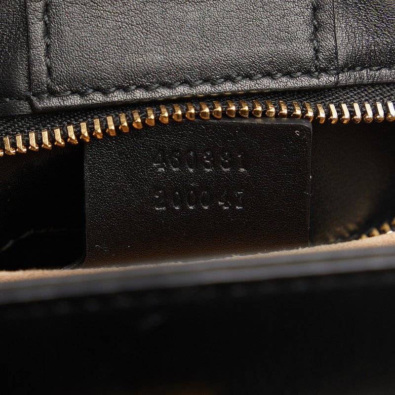Gucci Sylvie Sherry Line Handbag 460381 Black Leather Women's