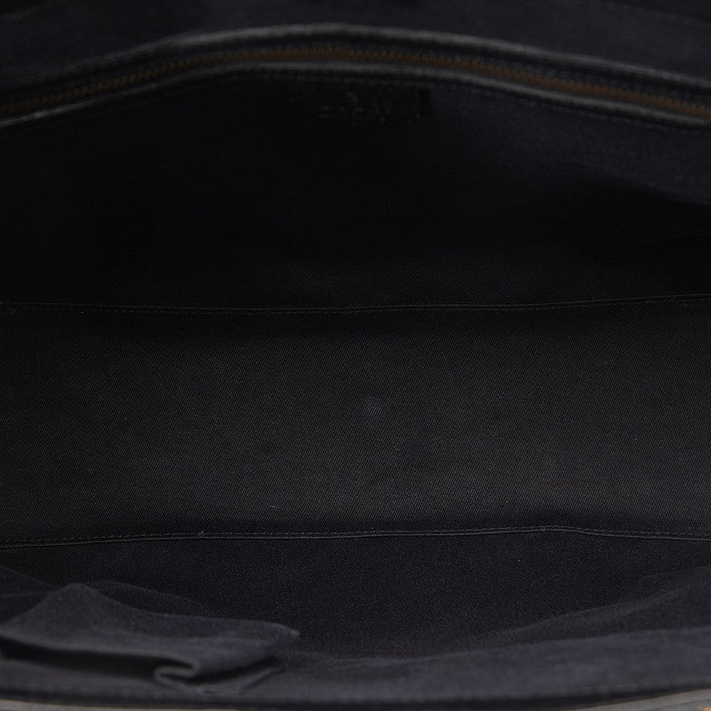 Gucci GG Canvas Gold Metal Fittings Handbag Tote Bag 120897 Black