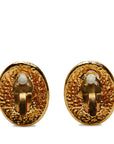 Boucles d'oreilles ovales Chanel Coco Mark plaquées or pour femmes