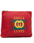 Gucci Medium Portferio-logo clutch tweede tas etui 500981 rood leer