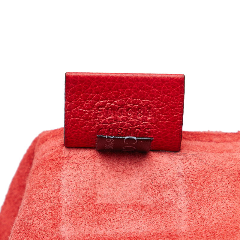 Gucci Medium Portferio Logo Clutch Bag Second Bag Pouch 500981 Red Leather