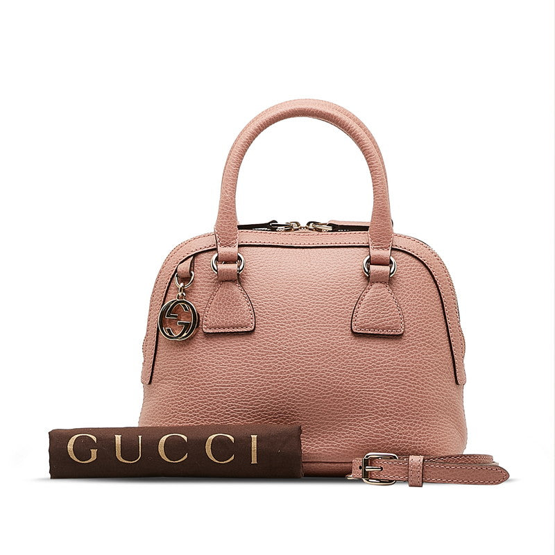 Gucci Interlocking Handbag Shoulder Bag 2WAY 449661 Pink Leather  Gucci