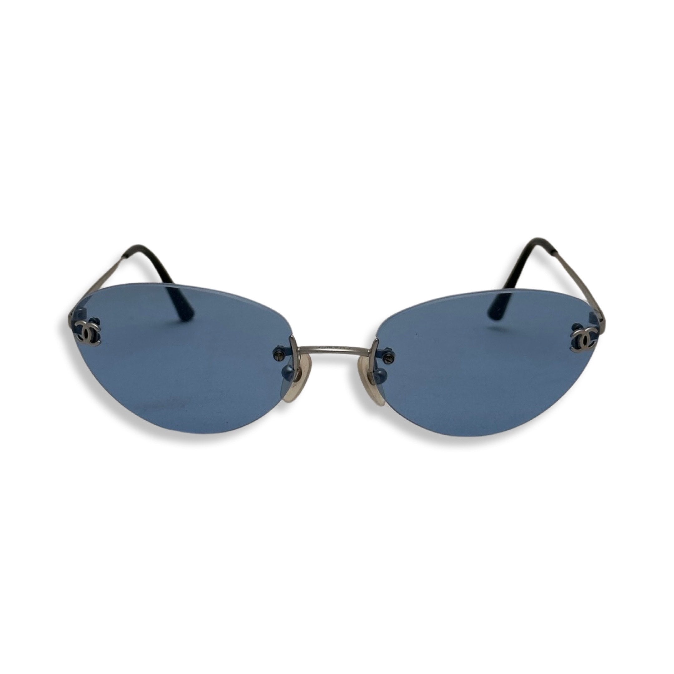 Chanel Blue Cat Eye Aviator Sunglasses