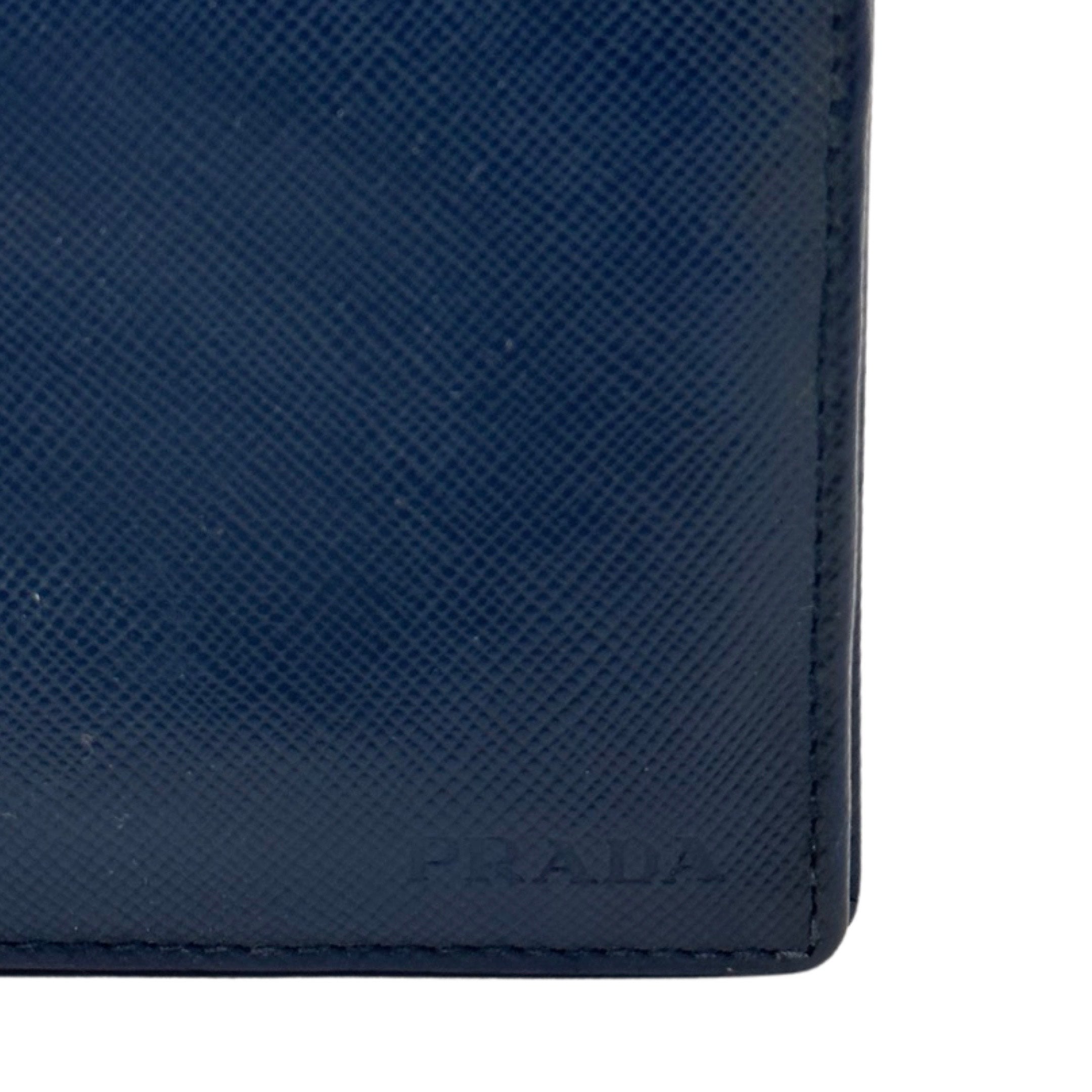 Prada blue hotsell saffiano wallet