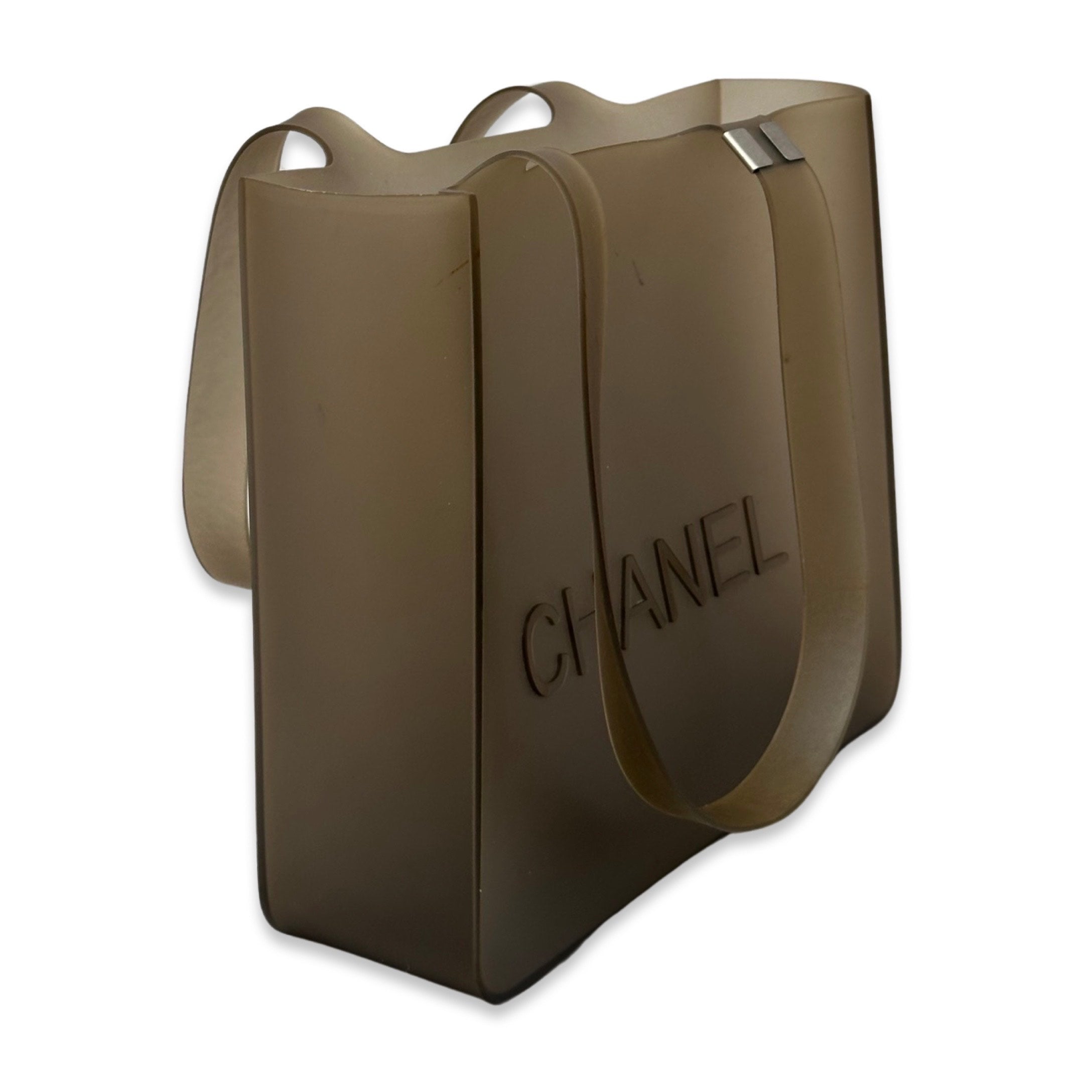Chanel Chanel Light Gray Jelly Rubber Shoulder Tote Bag