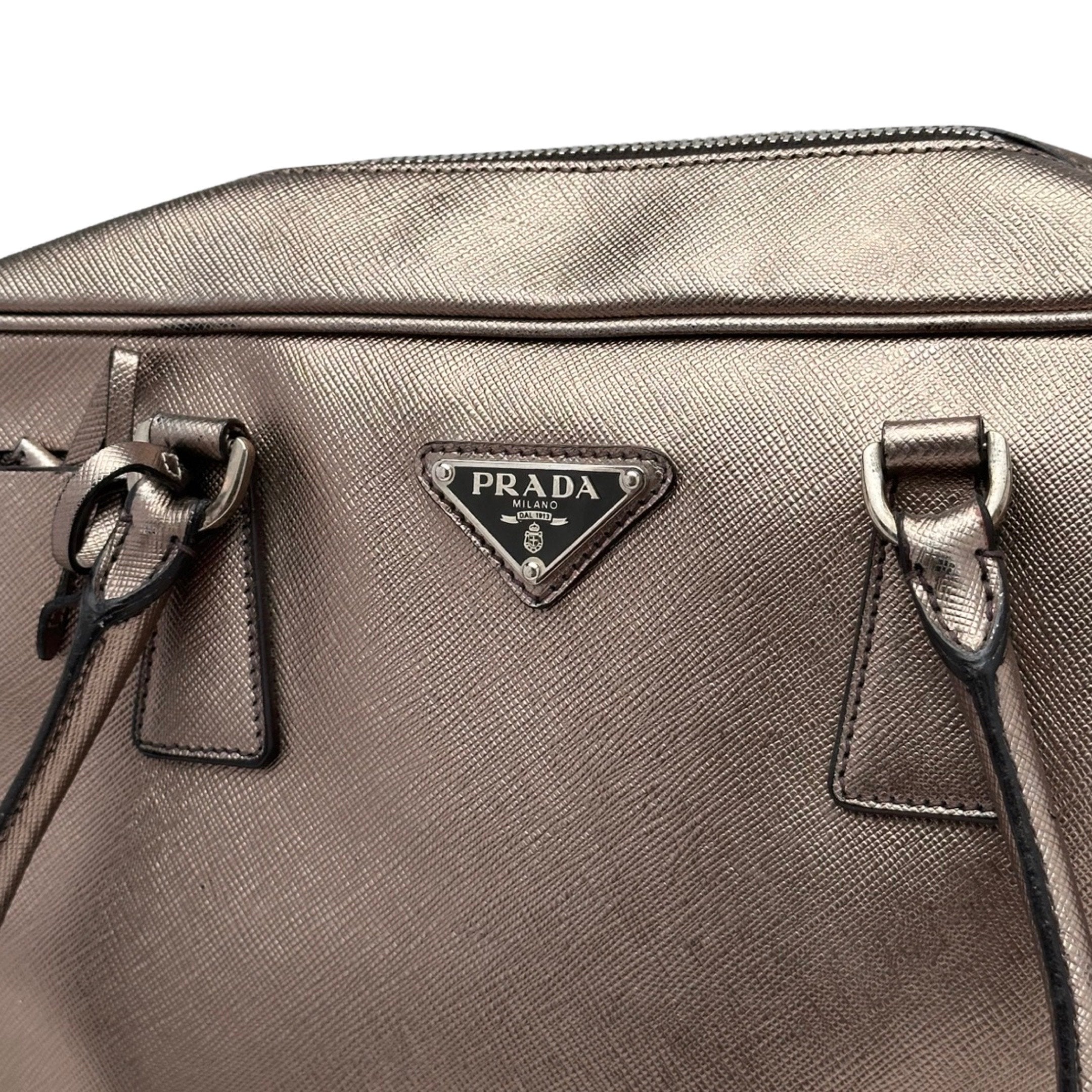 PRADA Saffiano Leather Metallic Shoulder Bag – Timeless Vintage Company