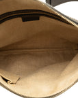 Gucci Crest Diagonal Shoulder Bag 141446 White Black Canvas Leather