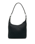 Gucci GG Handbag Tote Bag 002122 Black Canvas Leather Women's