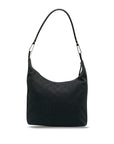 Gucci GG Handbag Tote Bag 002122 Black Canvas Leather Women's
