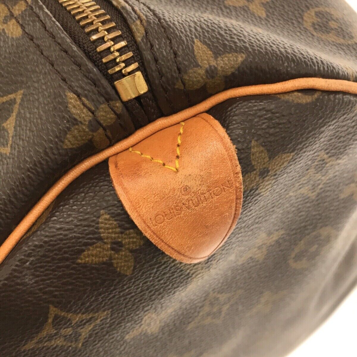 Louis Vuitton, Bags, Vintage Louis Vuitton Speedy 25 Monogram Logo  Satchel Boston Bag Brown Tan Gold