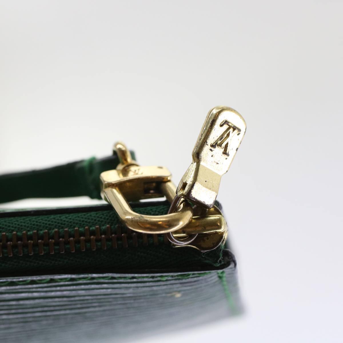 Authentic Louis Vuitton Epi Pochette Accessoires Pouch Green