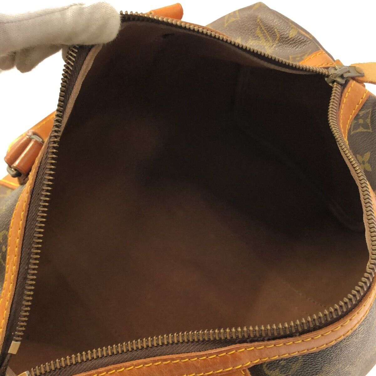 Louis Vuitton Monogram Sac Souple 35 Leather Fabric Brown Boston