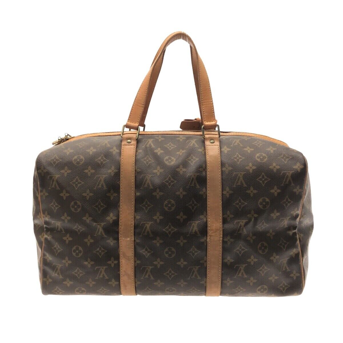 Louis Vuitton Monogram Sac Souple 35 Leather Fabric Brown Boston Bag  Authentic