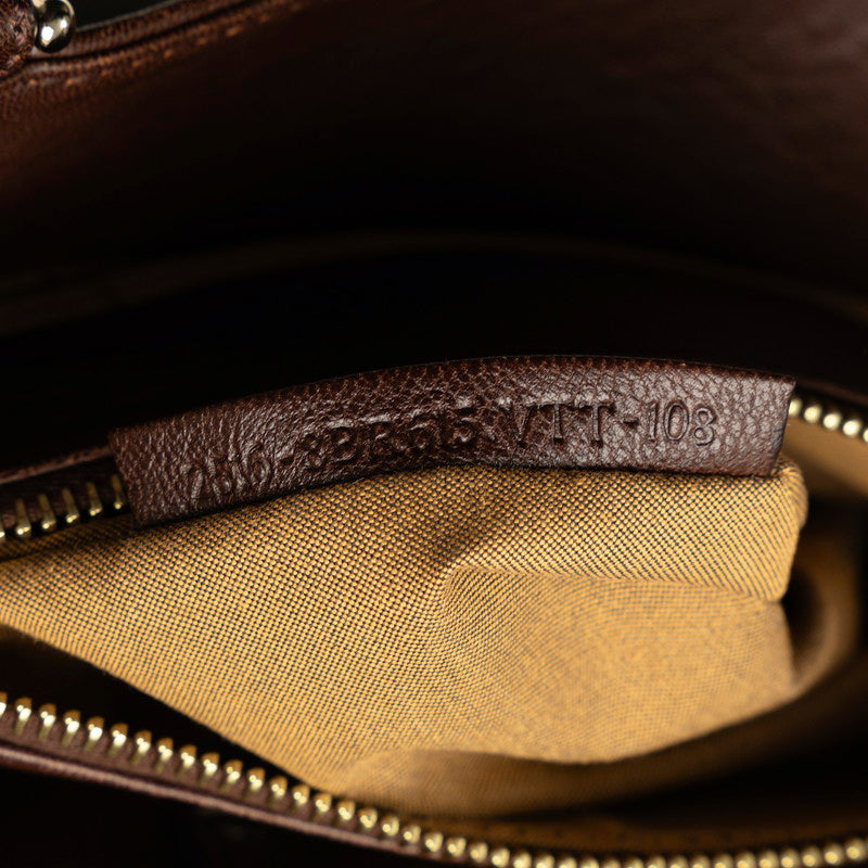 Fendi Zucca Mia Chain Handbag 8BR615 Brown Leather Women&#39;s