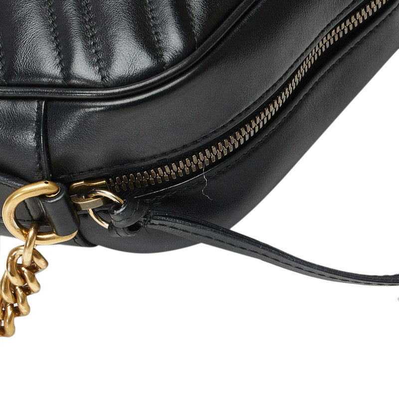 Gucci GG Marmont Sac à bandoulière avec chaîne diagonale 447632 Noir