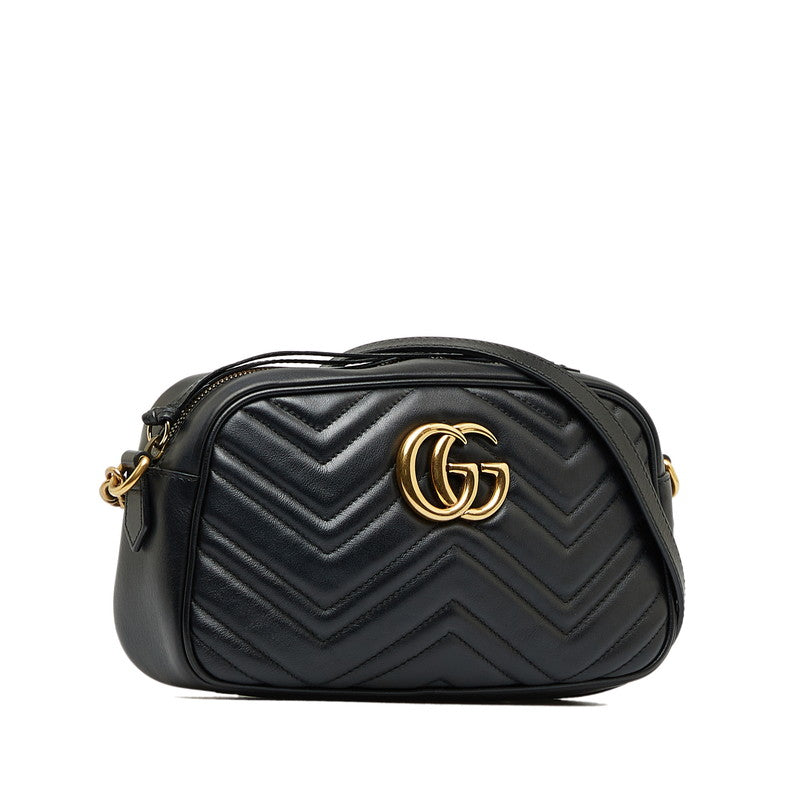 Gucci GG Marmont Sac à bandoulière avec chaîne diagonale 447632 Noir