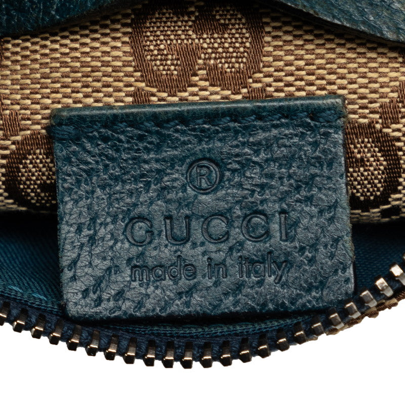 Gucci Monogram 腰包腰包 28566 米色海軍藍帆布皮革