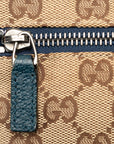 Gucci Monogram Belt Bag Waist Bag 28566 Beige Navy Canvas Leather