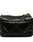 Chanel Matlasse Coco Mark Chain Shoulder Bag Black Lambskin