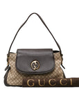 Gucci Diamante Shoulder Bag 251811 Beige Brown Canvas Leather Women's