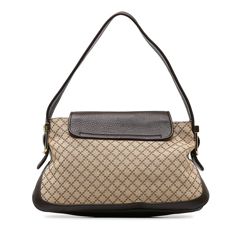 Gucci Diamante Shoulder Bag 251811 Beige Brown Canvas Leather Women&#39;s