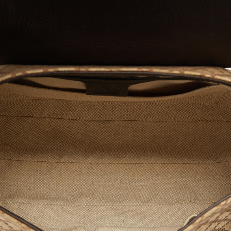 Gucci Diamante Shoulder Bag 251811 Beige Brown Canvas Leather Women's